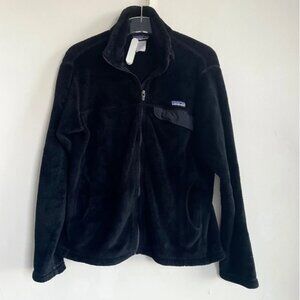 EUC Patagonia Full-Zip Re-Tool Black fleece Sweater Jacket Sweatshirt Women's L